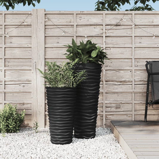 Plantenbak met uitneembare bak geribbeld 8/22 L PP antraciet is nu te koop bij PeponiXL, paradijselijk wonen!