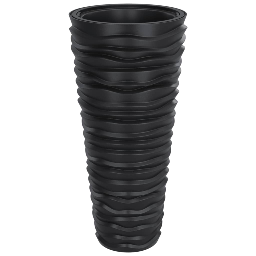 Plantenbak met uitneembare bak geribbeld 18/45 L PP antraciet is nu te koop bij PeponiXL, paradijselijk wonen!
