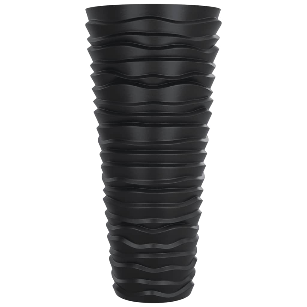 Plantenbak met uitneembare bak geribbeld 18/45 L PP antraciet is nu te koop bij PeponiXL, paradijselijk wonen!