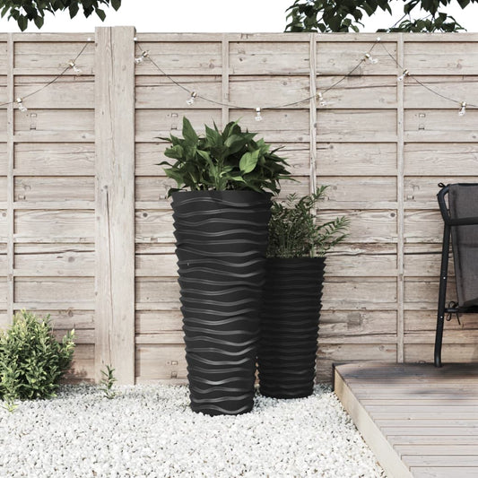 Plantenbak met uitneembare bak geribbeld 18/45 L PP antraciet is nu te koop bij PeponiXL, paradijselijk wonen!