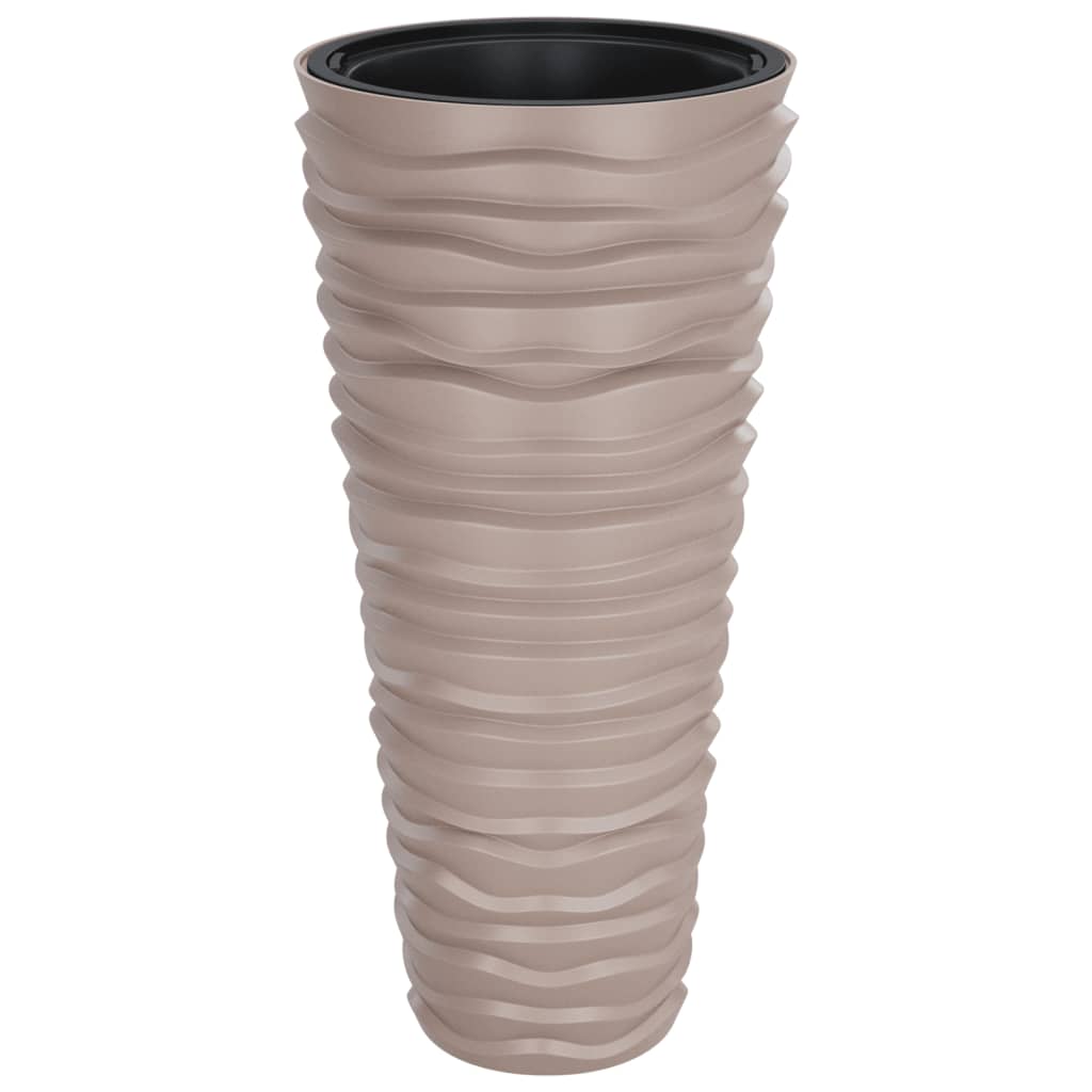 Plantenbak met uitneembare bak geribbeld 18/45 L PP mokkakleur is nu te koop bij PeponiXL, paradijselijk wonen!