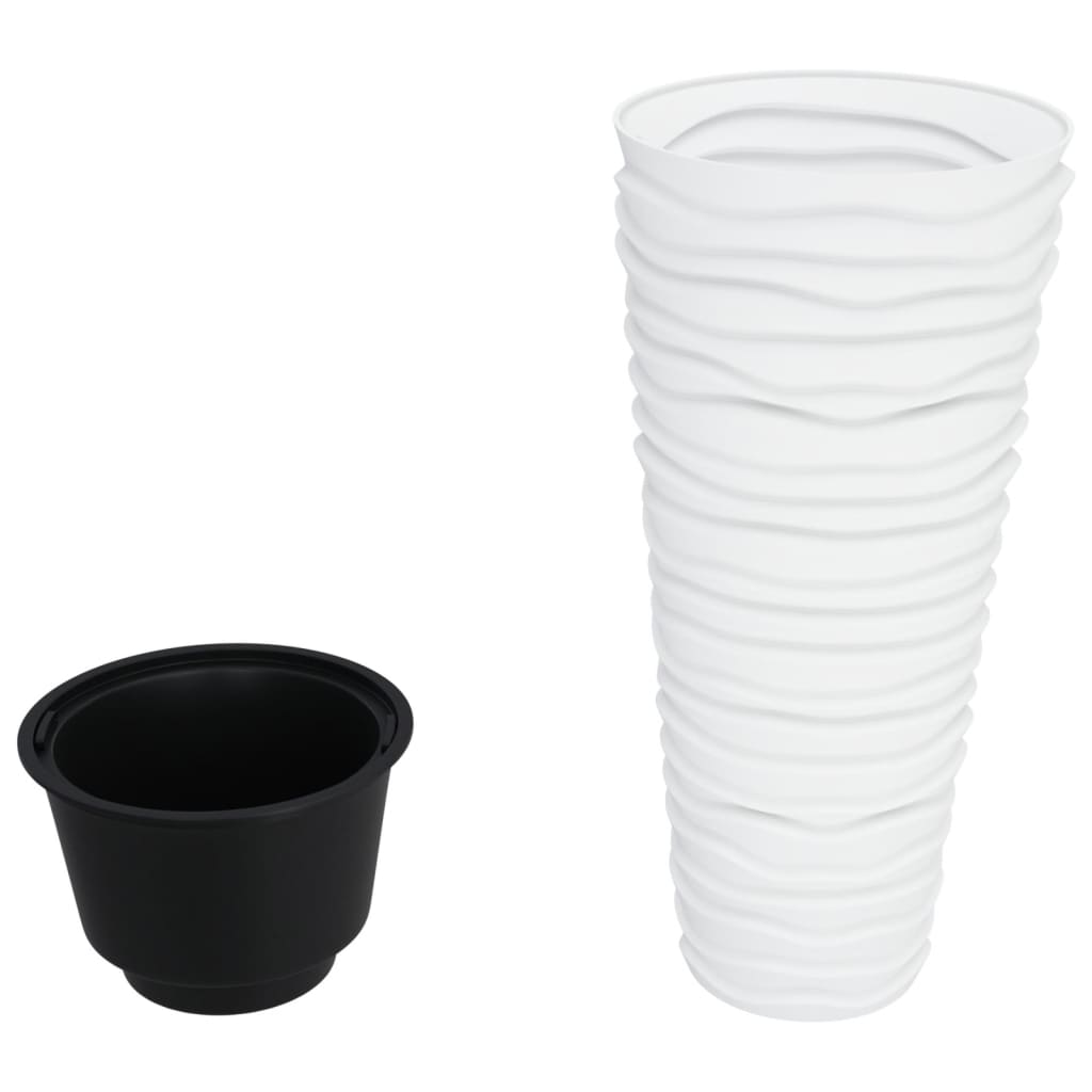 Plantenbak met uitneembare bak geribbeld 18/45 L PP wit is nu te koop bij PeponiXL, paradijselijk wonen!