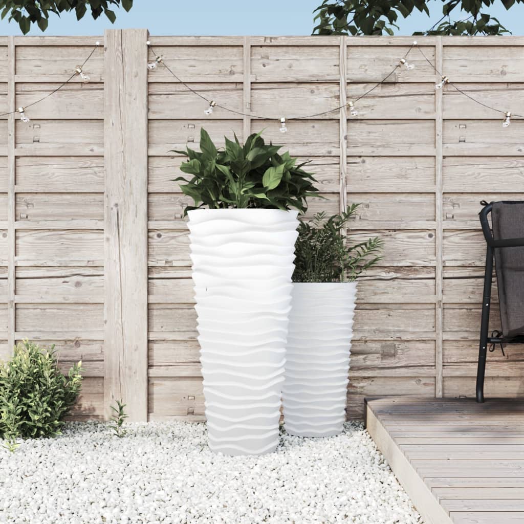 Plantenbak met uitneembare bak geribbeld 18/45 L PP wit is nu te koop bij PeponiXL, paradijselijk wonen!