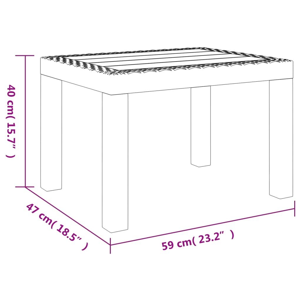 Tuintafel 59x47x40 cm PP antracietkleurig is nu te koop bij PeponiXL, paradijselijk wonen!