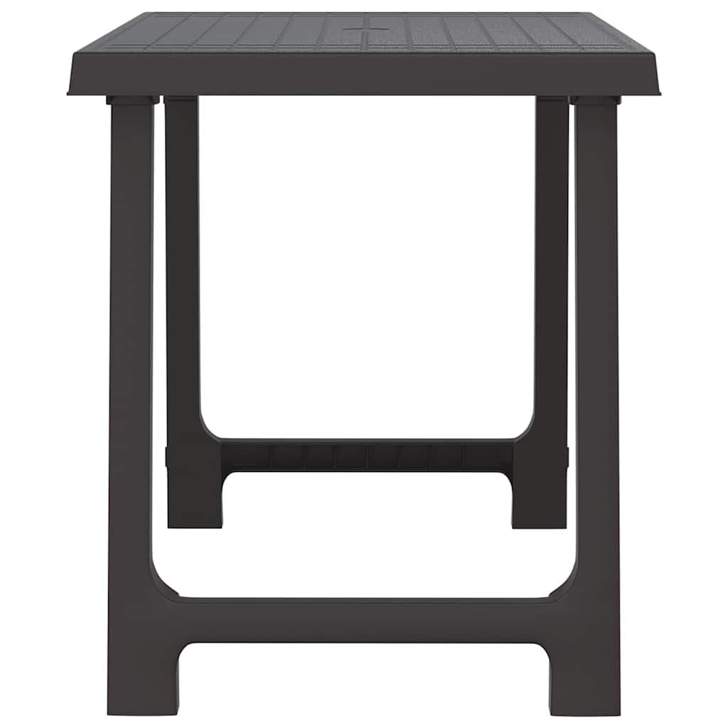 Campingtafel hout-look 79x56x64 cm PP antracietkleurig is nu te koop bij PeponiXL, paradijselijk wonen!