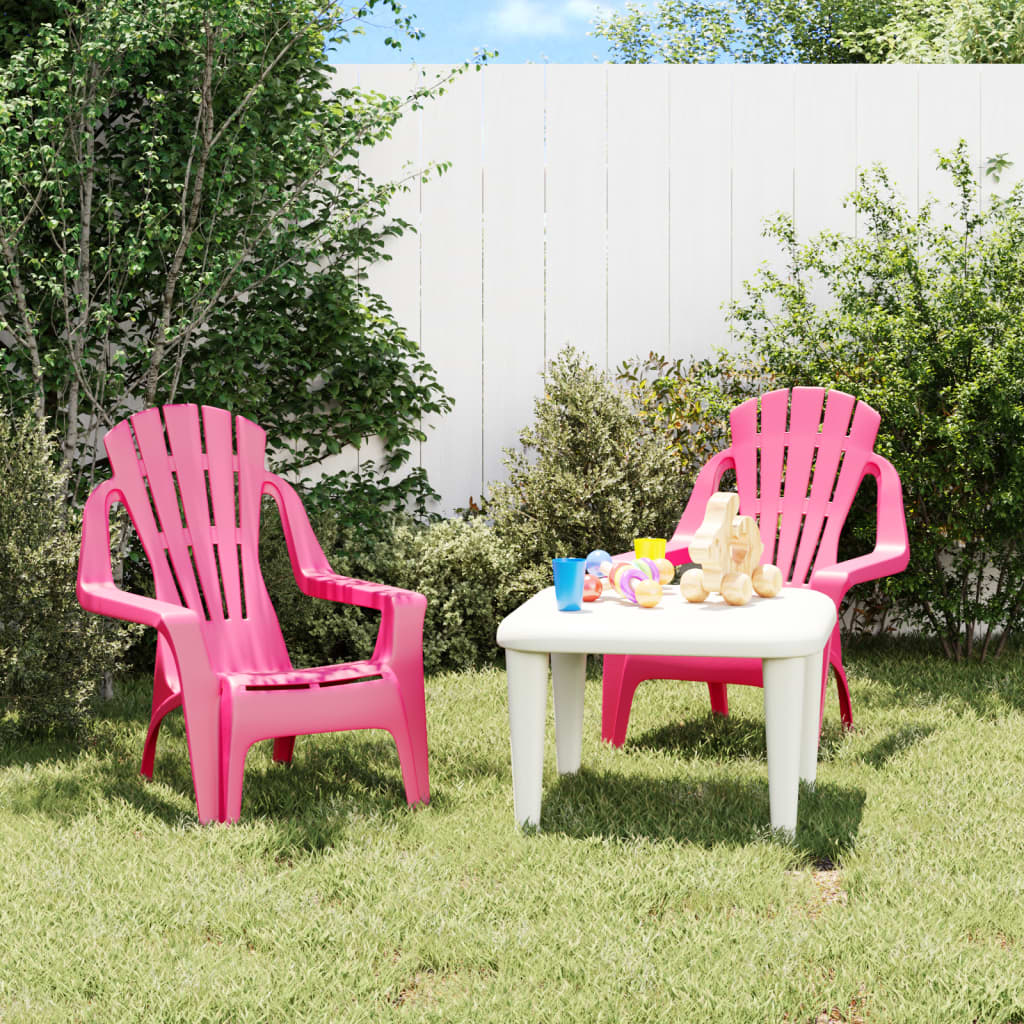 Kindertuinstoelen 2 st hout-look 37x34x44 cm polypropeen roze is nu te koop bij PeponiXL, paradijselijk wonen!