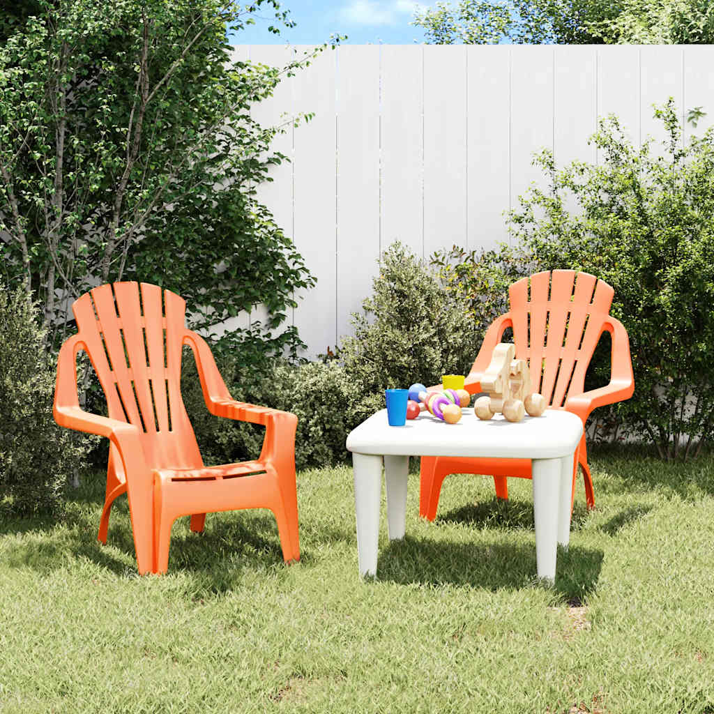 Kindertuinstoelen 2 st hout-look 37x34x44 cm polypropeen oranje is nu te koop bij PeponiXL, paradijselijk wonen!
