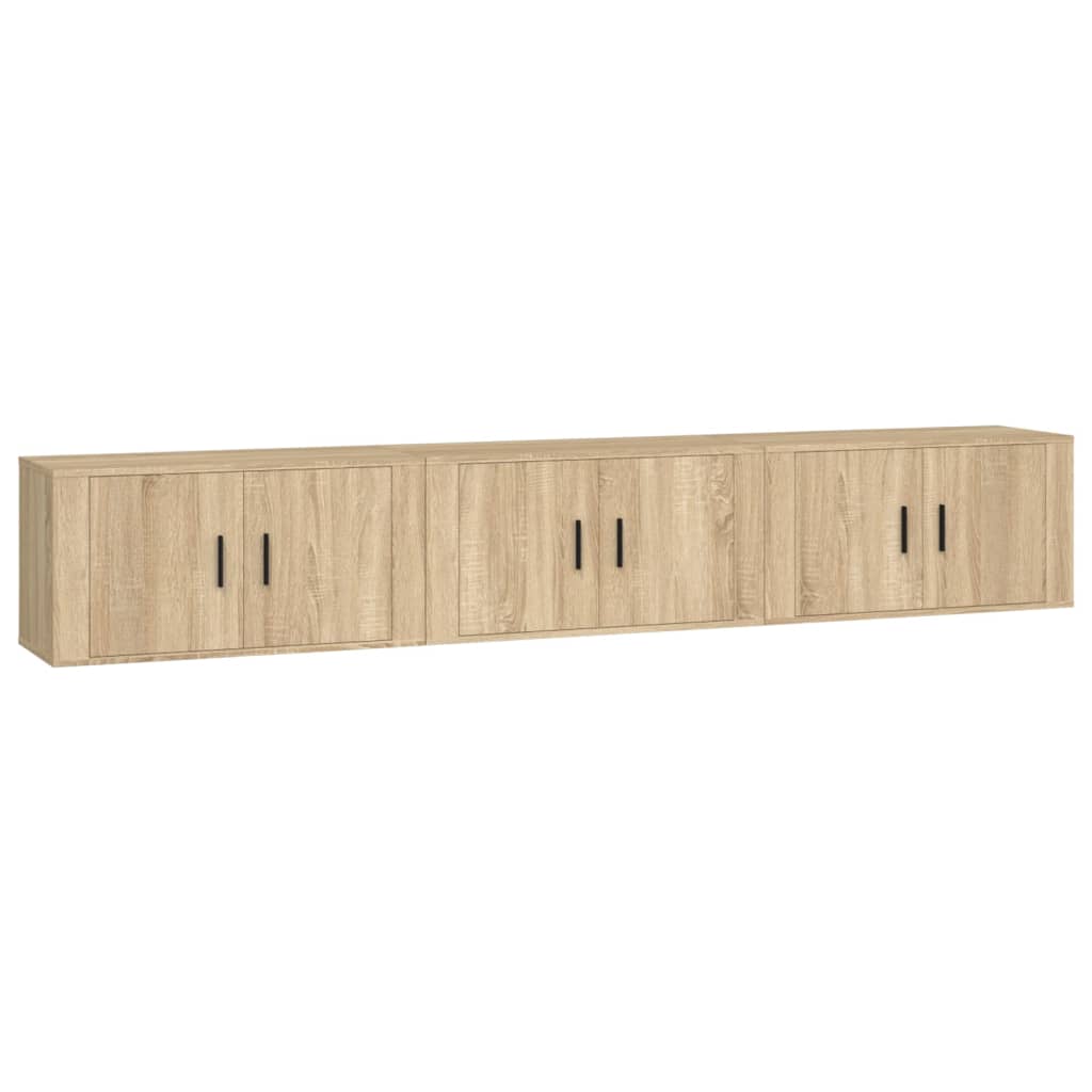 Tv-wandmeubels 3 st 80x34,5x40 cm sonoma eikenkleurig is nu te koop bij PeponiXL, paradijselijk wonen!