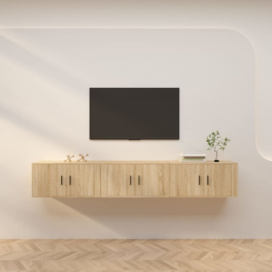 Tv-wandmeubels 3 st 80x34,5x40 cm sonoma eikenkleurig is nu te koop bij PeponiXL, paradijselijk wonen!
