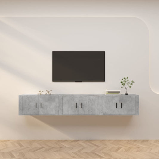 Tv-wandmeubels 3 st 80x34,5x40 cm betongrijs is nu te koop bij PeponiXL, paradijselijk wonen!