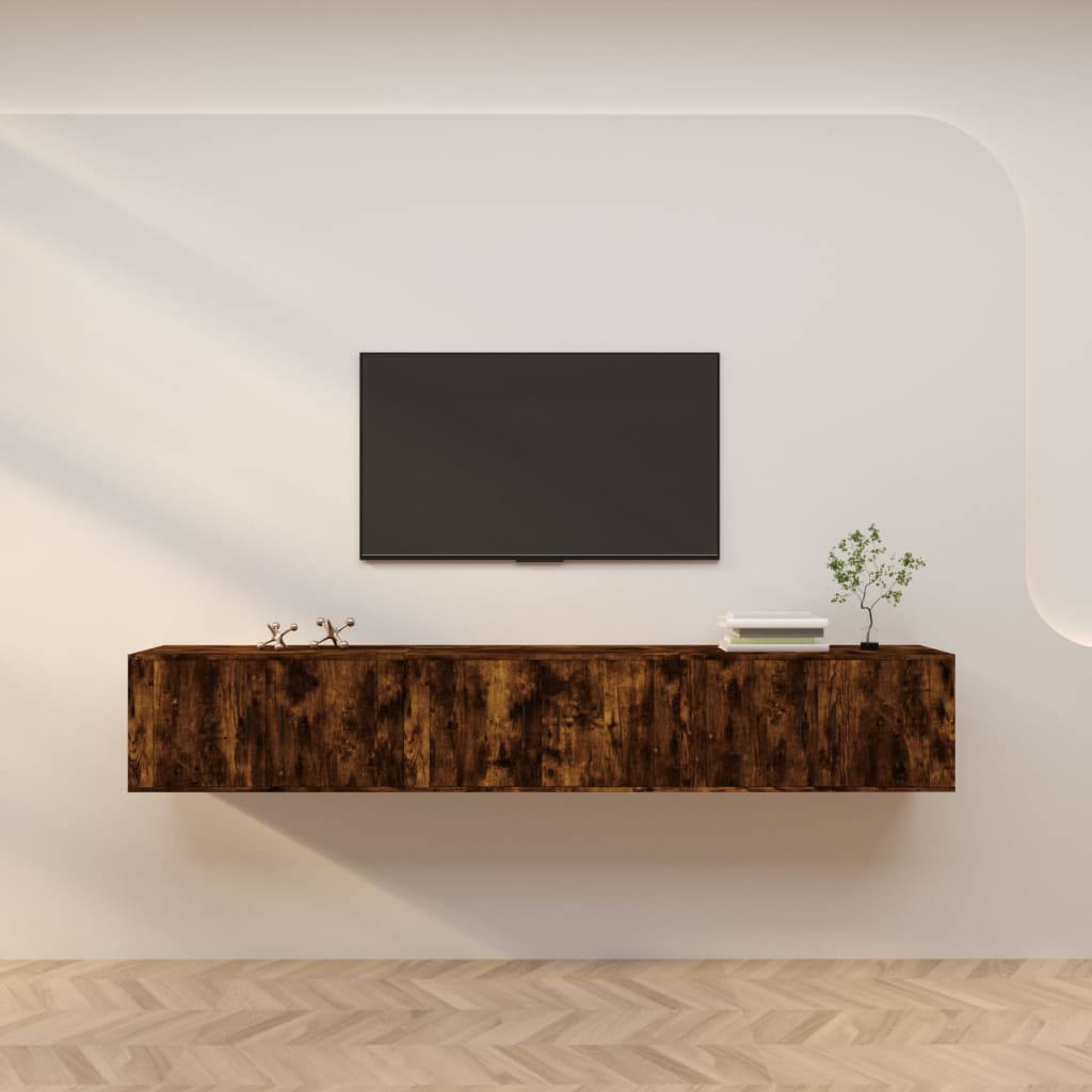 Tv-wandmeubels 3 st 80x34,5x40 cm gerookt eikenkleurig is nu te koop bij PeponiXL, paradijselijk wonen!