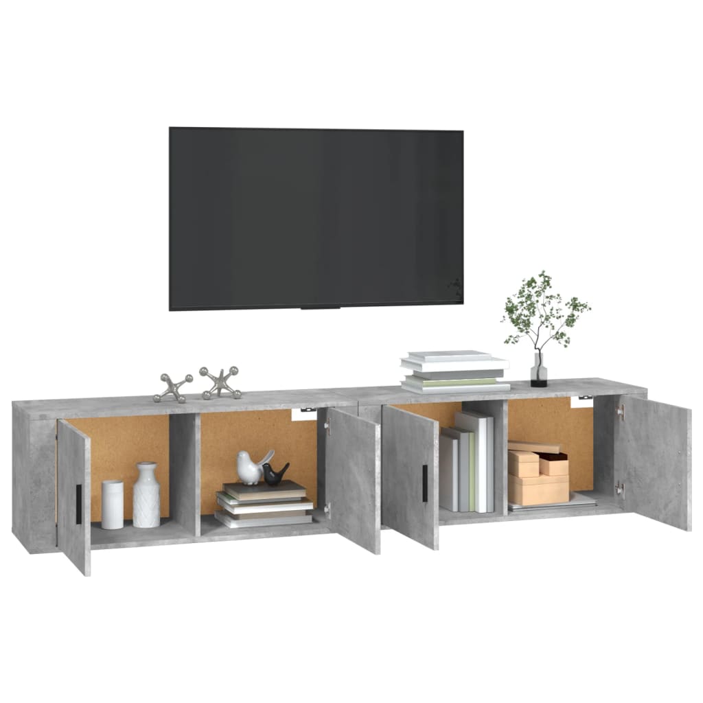 Tv-wandmeubels 2 st 100x34,5x40 cm betongrijs is nu te koop bij PeponiXL, paradijselijk wonen!