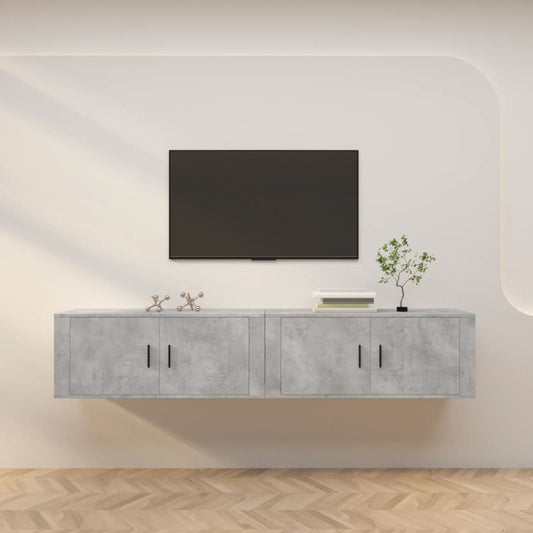Tv-wandmeubels 2 st 100x34,5x40 cm betongrijs is nu te koop bij PeponiXL, paradijselijk wonen!
