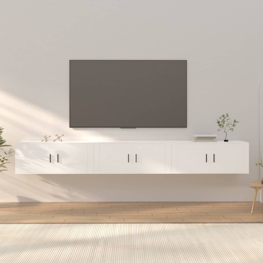 Tv-wandmeubels 3 st 100x34,5x40 cm wit is nu te koop bij PeponiXL, paradijselijk wonen!