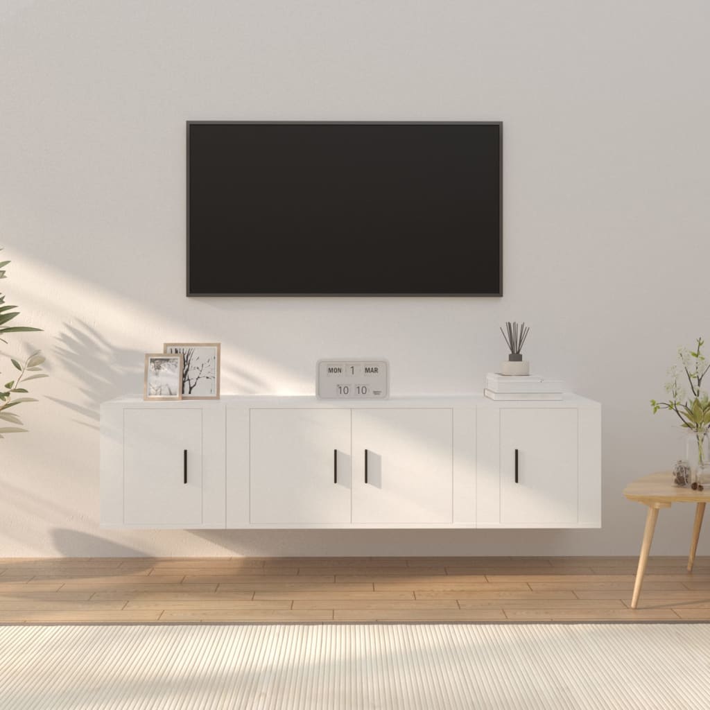 3-delige Tv-meubelset bewerkt hout wit is nu te koop bij PeponiXL, paradijselijk wonen!
