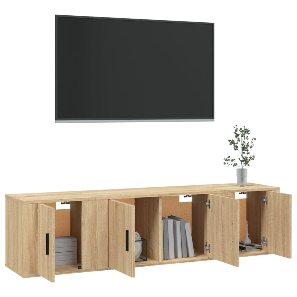 3-delige Tv-meubelset bewerkt hout sonoma eikenkleurig is nu te koop bij PeponiXL, paradijselijk wonen!