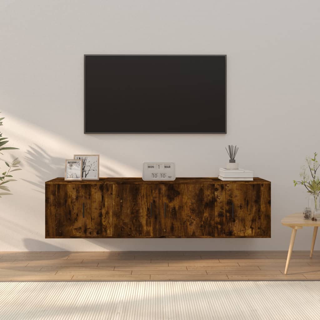 3-delige Tv-meubelset bewerkt hout gerookt eikenkleurig is nu te koop bij PeponiXL, paradijselijk wonen!