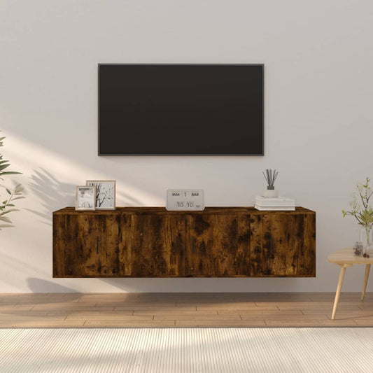 3-delige Tv-meubelset bewerkt hout gerookt eikenkleurig is nu te koop bij PeponiXL, paradijselijk wonen!