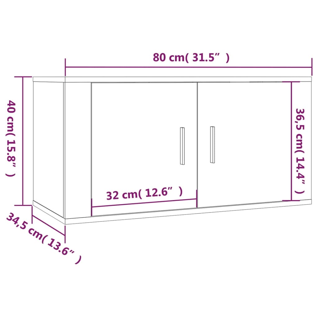 2-delige Tv-meubelset bewerkt hout wit is nu te koop bij PeponiXL, paradijselijk wonen!
