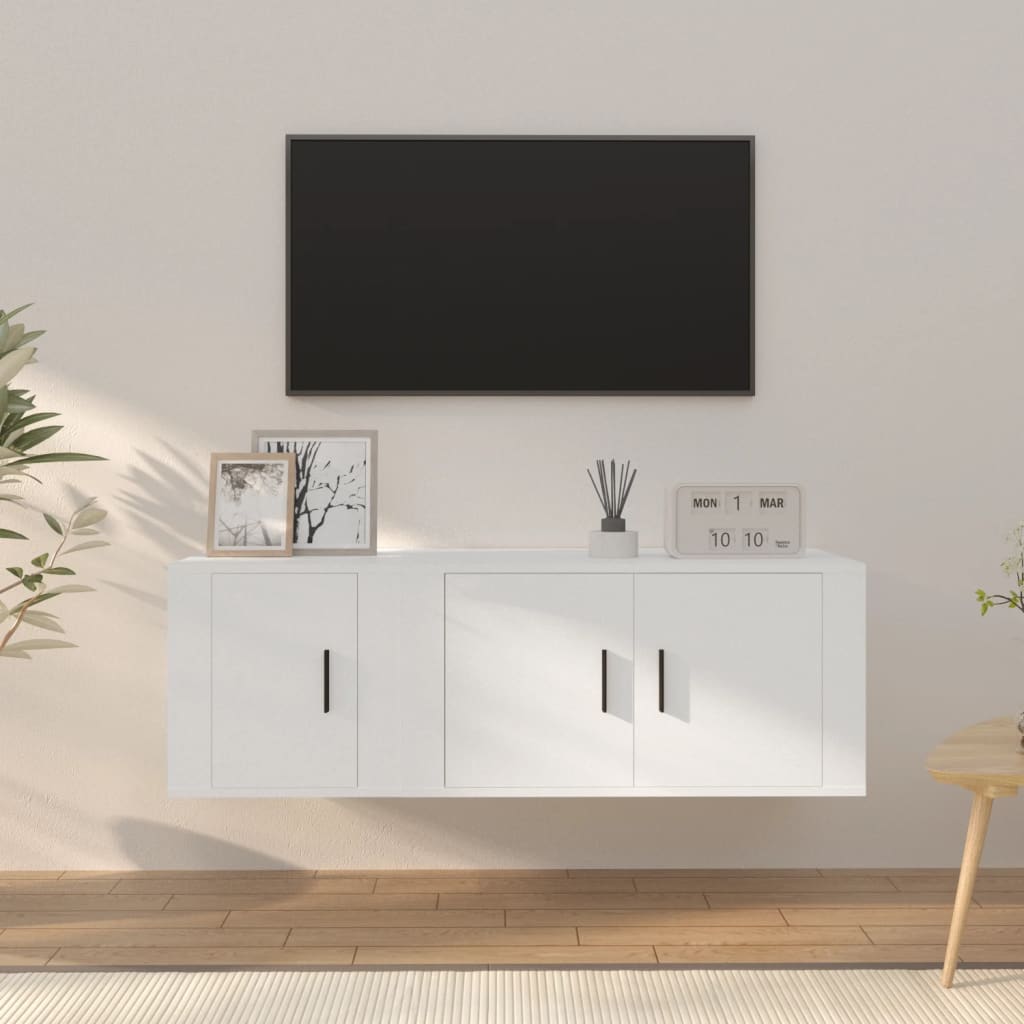 2-delige Tv-meubelset bewerkt hout wit is nu te koop bij PeponiXL, paradijselijk wonen!