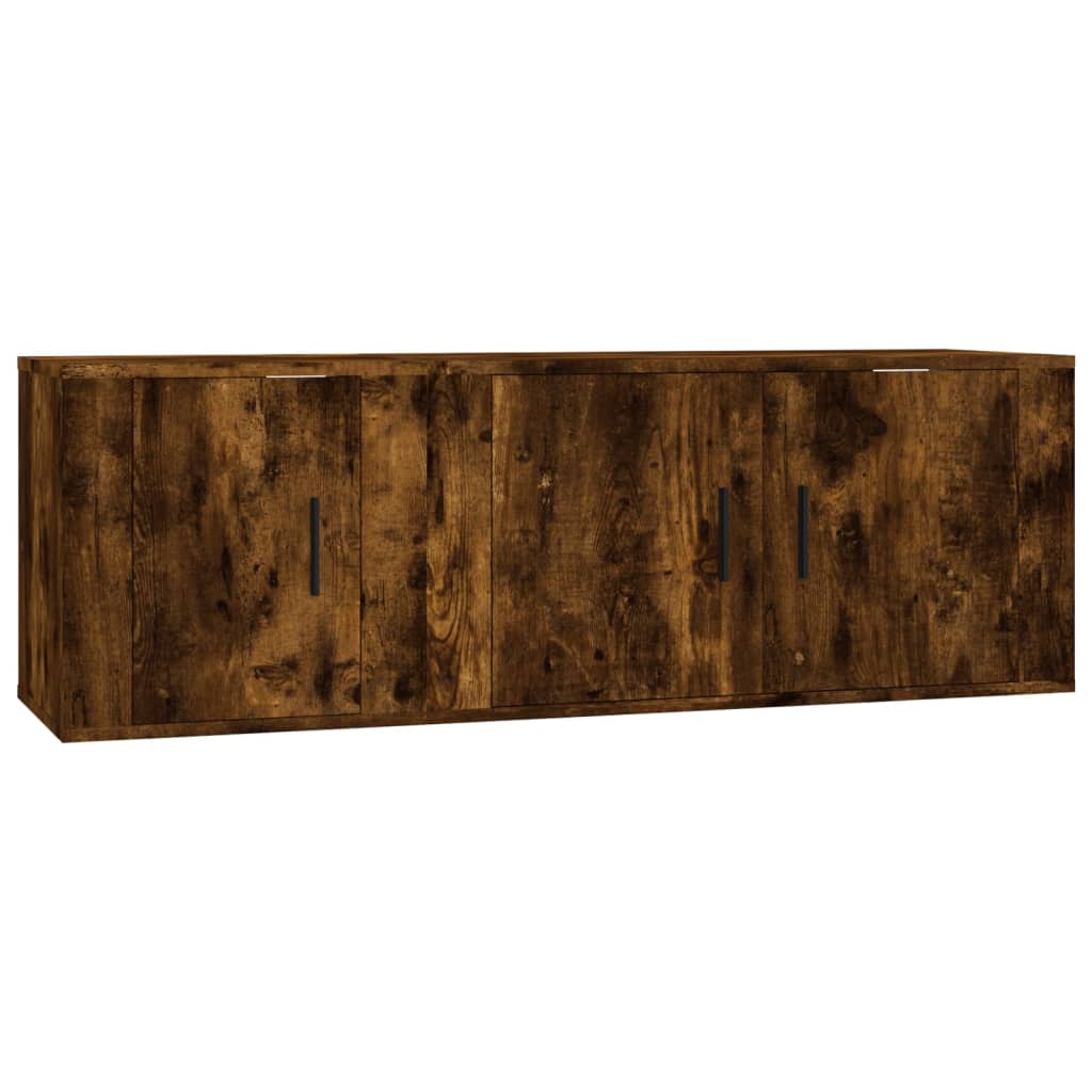 2-delige Tv-meubelset bewerkt hout gerookt eikenkleurig is nu te koop bij PeponiXL, paradijselijk wonen!