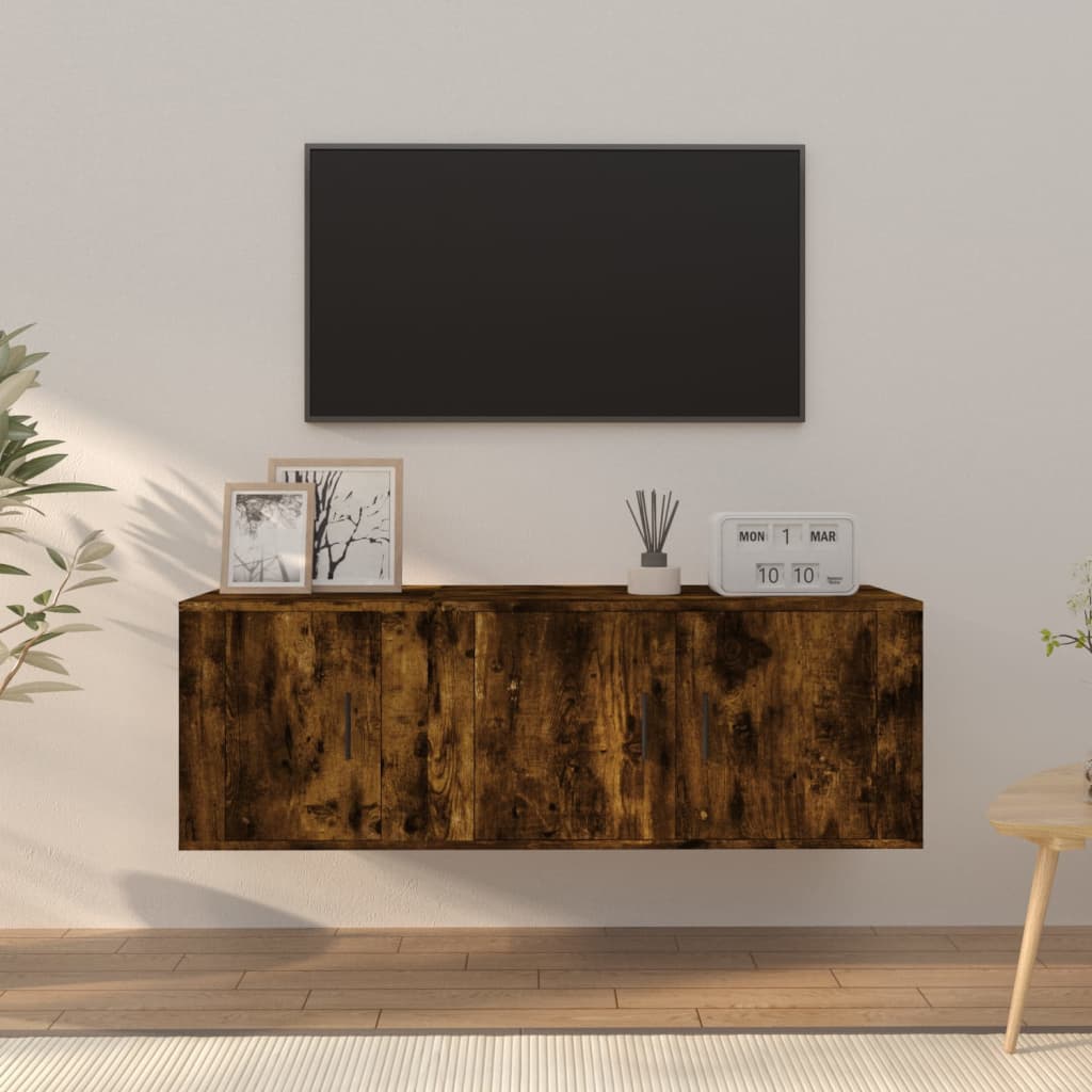 2-delige Tv-meubelset bewerkt hout gerookt eikenkleurig is nu te koop bij PeponiXL, paradijselijk wonen!