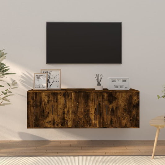 2-delige Tv-meubelset bewerkt hout gerookt eikenkleurig is nu te koop bij PeponiXL, paradijselijk wonen!