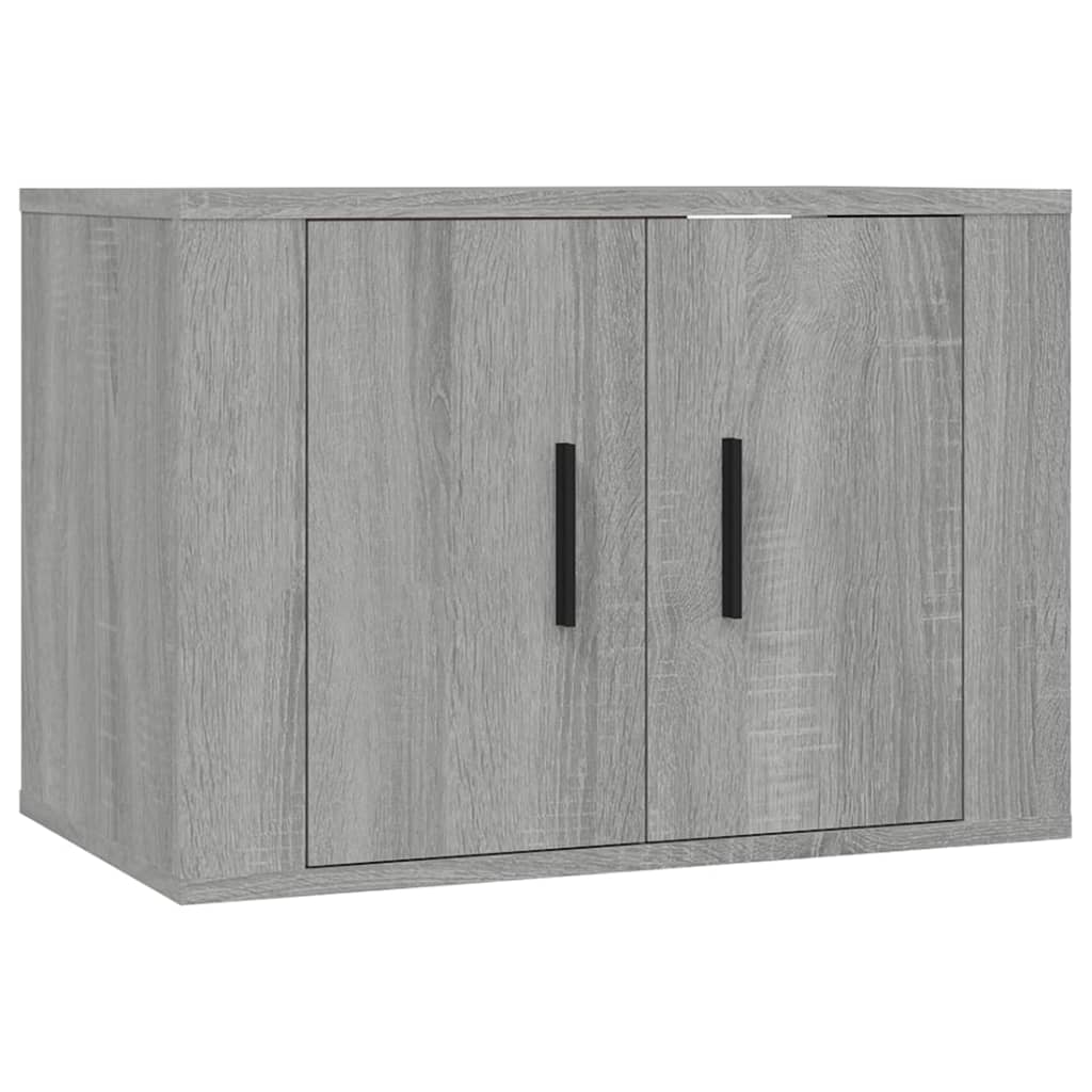 3-delige Tv-meubelset bewerkt hout grijs sonoma eikenkleurig is nu te koop bij PeponiXL, paradijselijk wonen!
