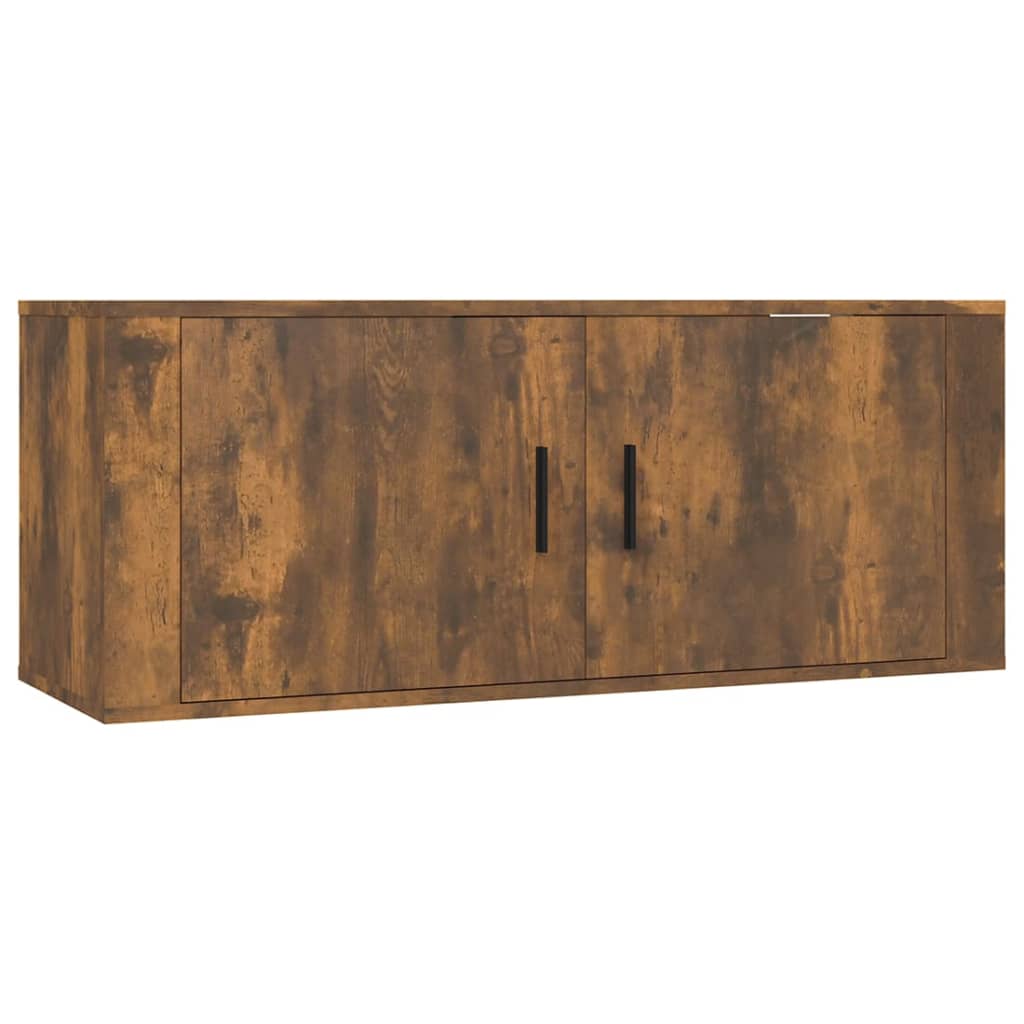 2-delige Tv-meubelset bewerkt hout gerookt eikenkleurig is nu te koop bij PeponiXL, paradijselijk wonen!
