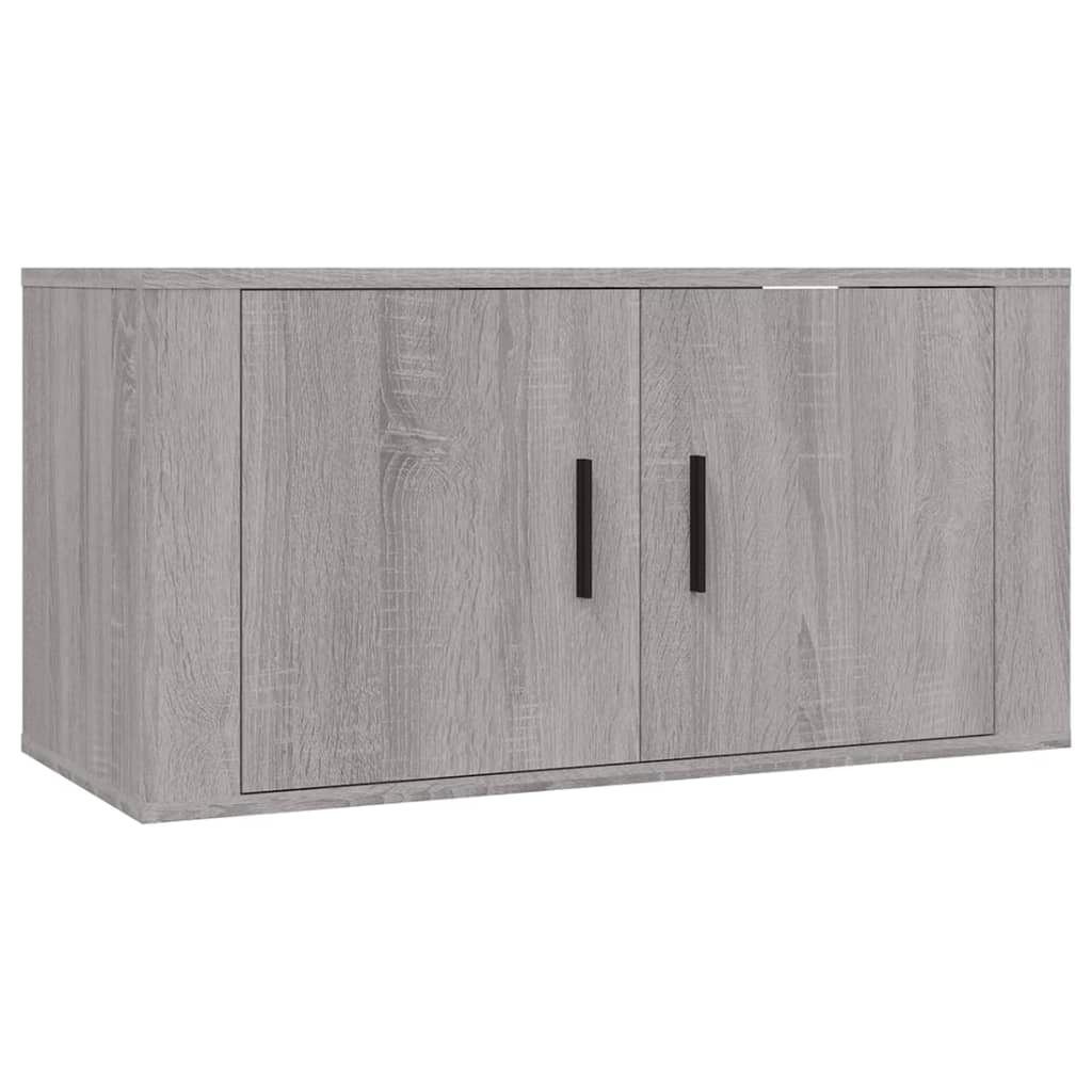 3-delige Tv-meubelset bewerkt hout grijs sonoma eikenkleurig is nu te koop bij PeponiXL, paradijselijk wonen!
