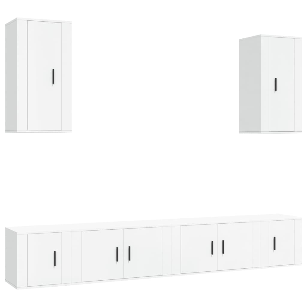 6-delige Tv-meubelset bewerkt hout wit is nu te koop bij PeponiXL, paradijselijk wonen!