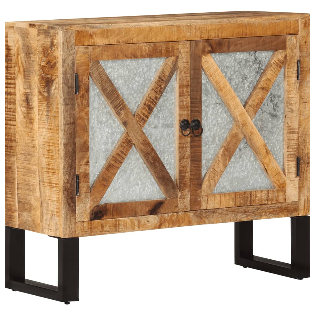 Dressoir 80x30x71 cm massief ruw mangohout en metaal is nu te koop bij PeponiXL, paradijselijk wonen!
