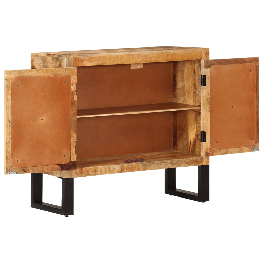 Dressoir 80x30x71 cm massief ruw mangohout en metaal is nu te koop bij PeponiXL, paradijselijk wonen!