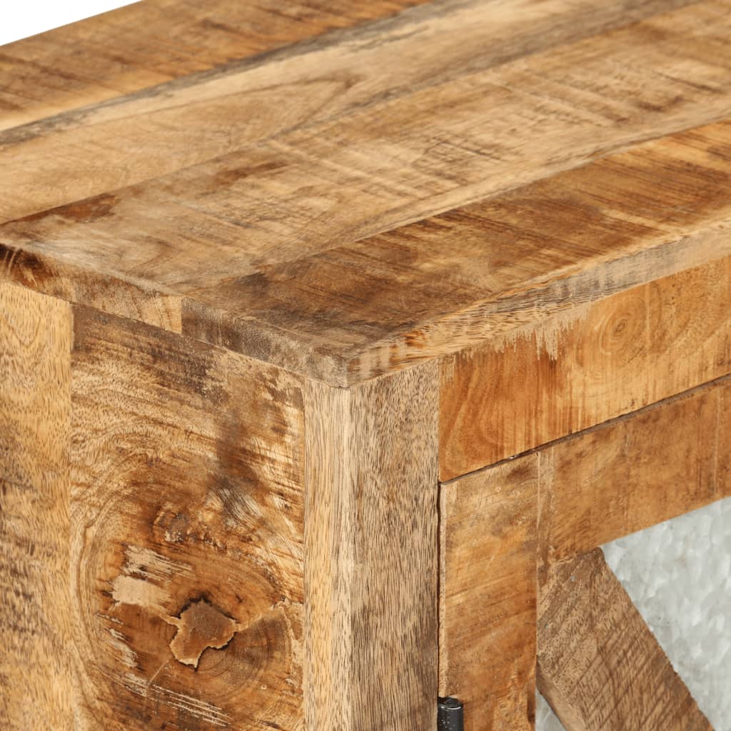 Dressoir 80x30x71 cm massief ruw mangohout en metaal is nu te koop bij PeponiXL, paradijselijk wonen!