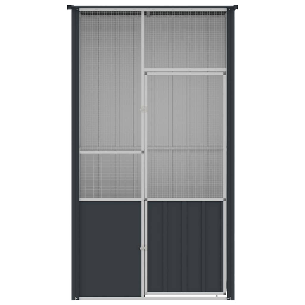 Vogelkooi 115x78x200 cm gegalvaniseerd staal antracietkleur is nu te koop bij PeponiXL, paradijselijk wonen!