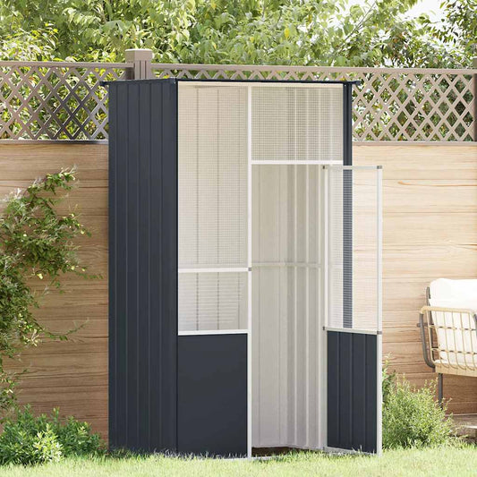 Vogelkooi 115x78x200 cm gegalvaniseerd staal antracietkleur is nu te koop bij PeponiXL, paradijselijk wonen!