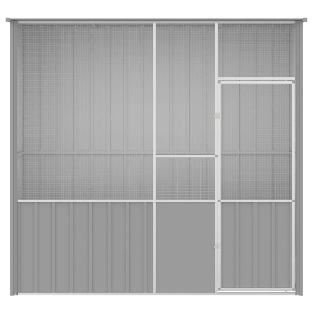 Vogelkooi 215x78x200 cm gegalvaniseerd staal grijs is nu te koop bij PeponiXL, paradijselijk wonen!