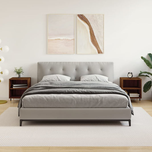 Nachtkastjes 2 st 40x30x50 cm bewerkt hout bruin eikenkleur is nu te koop bij PeponiXL, paradijselijk wonen!