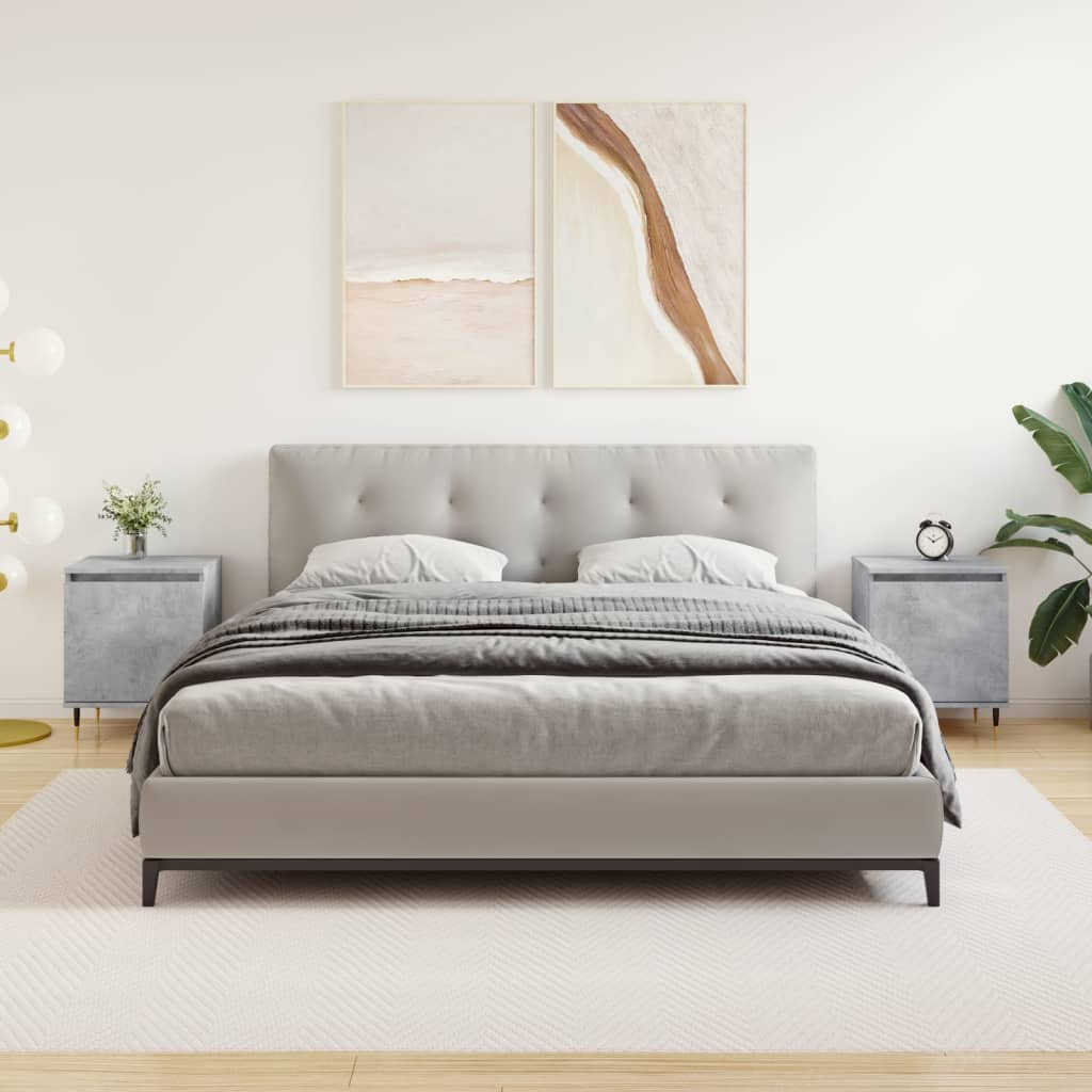 Nachtkastjes 2 st 40x30x50 cm bewerkt hout betongrijs is nu te koop bij PeponiXL, paradijselijk wonen!