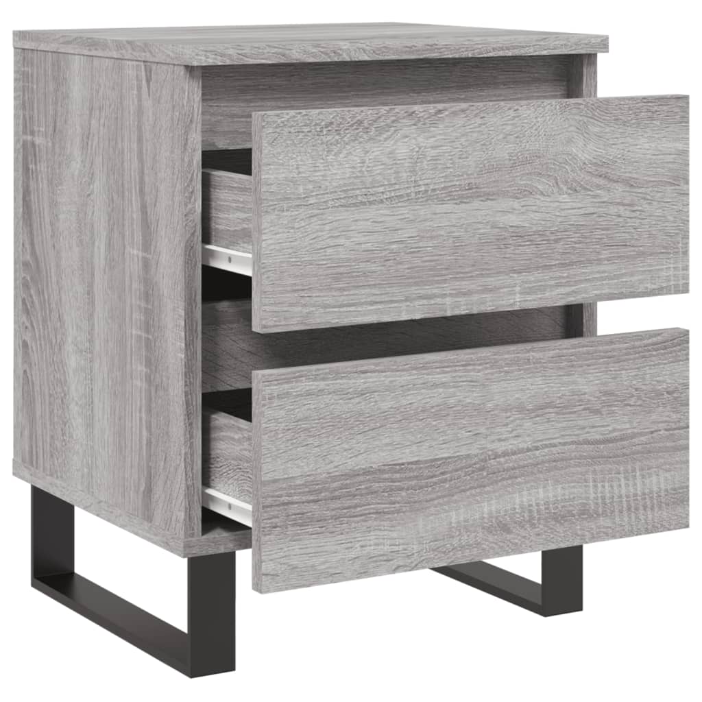 Nachtkastjes 2 st 40x35x50 cm bewerkt hout grijs sonoma eiken is nu te koop bij PeponiXL, paradijselijk wonen!