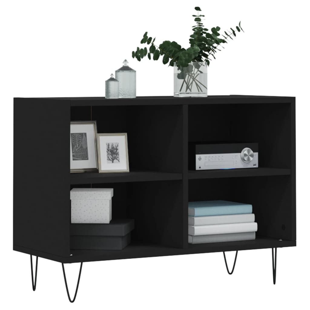 Tv-meubel 69,5x30x50 cm bewerkt hout zwart is nu te koop bij PeponiXL, paradijselijk wonen!