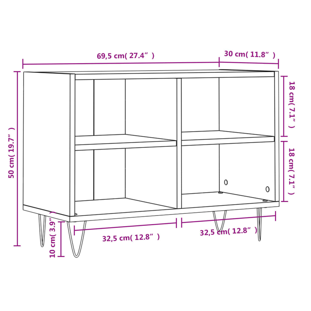 Tv-meubel 69,5x30x50 cm bewerkt hout zwart is nu te koop bij PeponiXL, paradijselijk wonen!