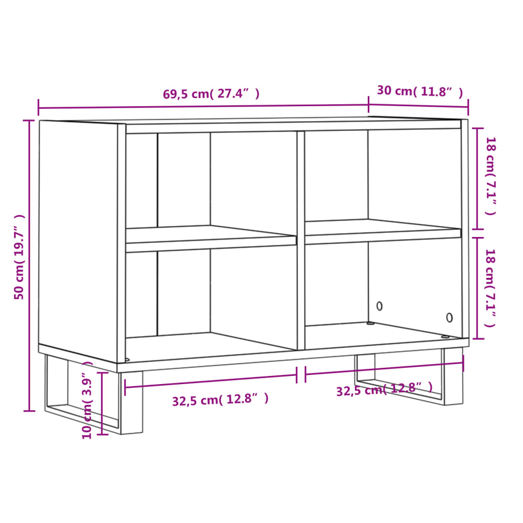 Tv-meubel 69,5x30x50 cm bewerkt hout wit is nu te koop bij PeponiXL, paradijselijk wonen!
