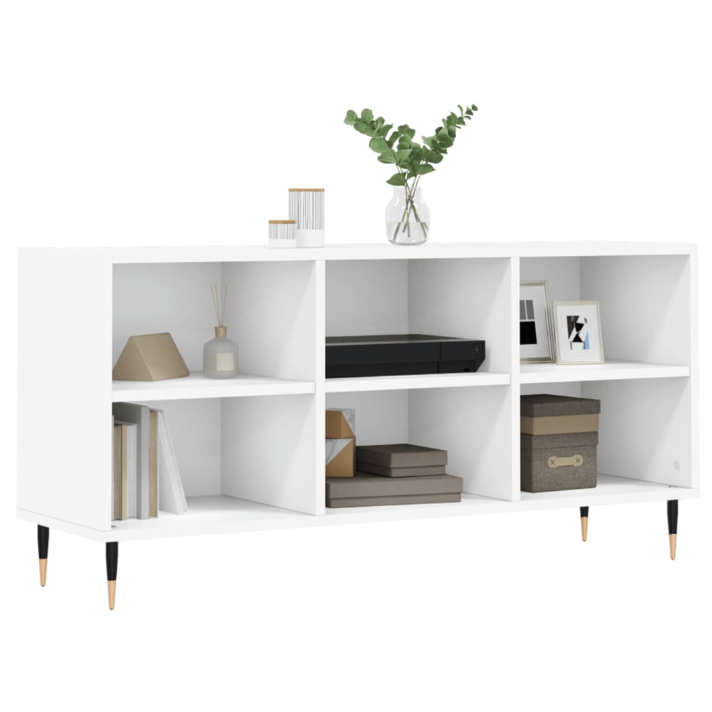 Tv-meubel 103,5x30x50 cm bewerkt hout wit is nu te koop bij PeponiXL, paradijselijk wonen!