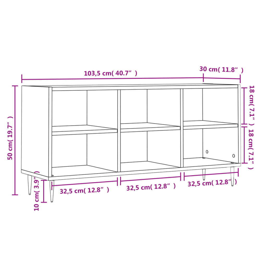 Tv-meubel 103,5x30x50 cm bewerkt hout wit is nu te koop bij PeponiXL, paradijselijk wonen!