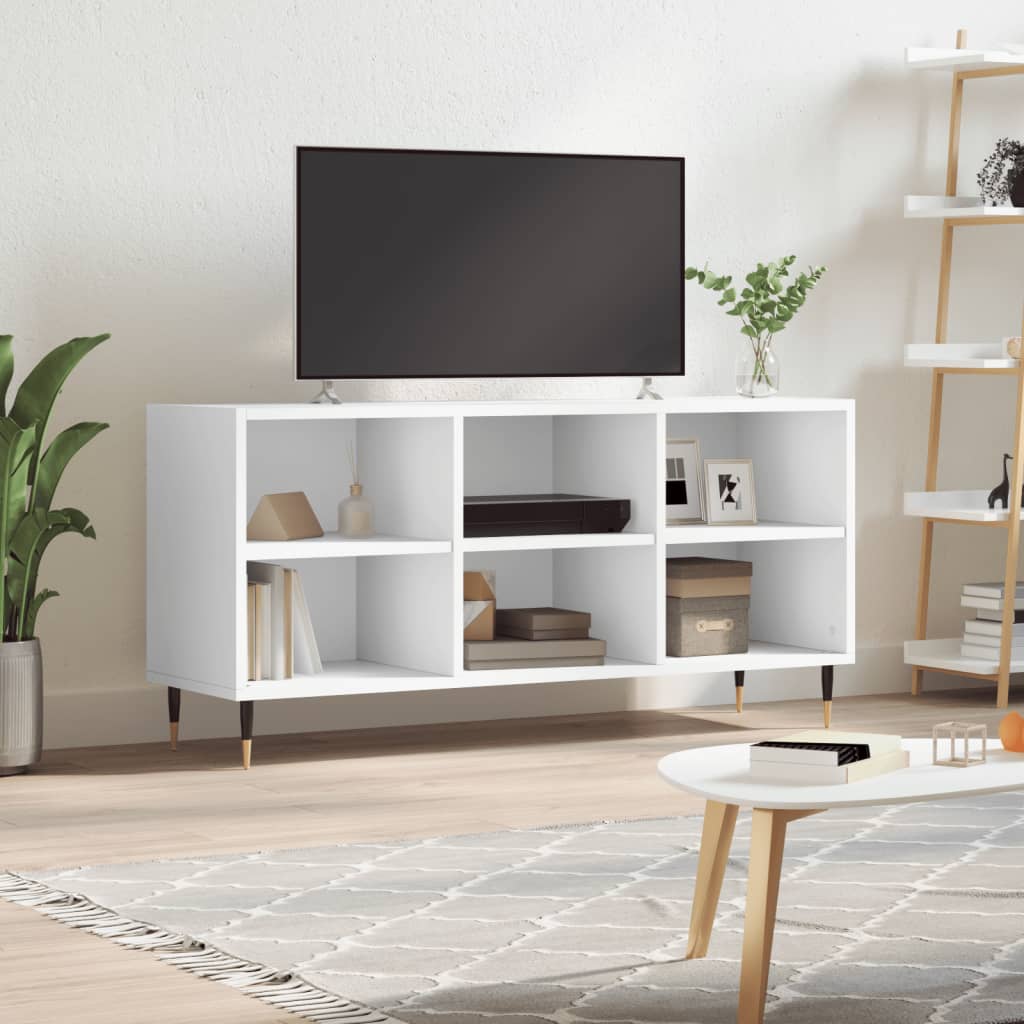 Tv-meubel 103,5x30x50 cm bewerkt hout wit is nu te koop bij PeponiXL, paradijselijk wonen!