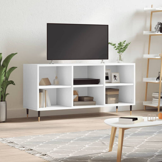Tv-meubel 103,5x30x50 cm bewerkt hout wit is nu te koop bij PeponiXL, paradijselijk wonen!