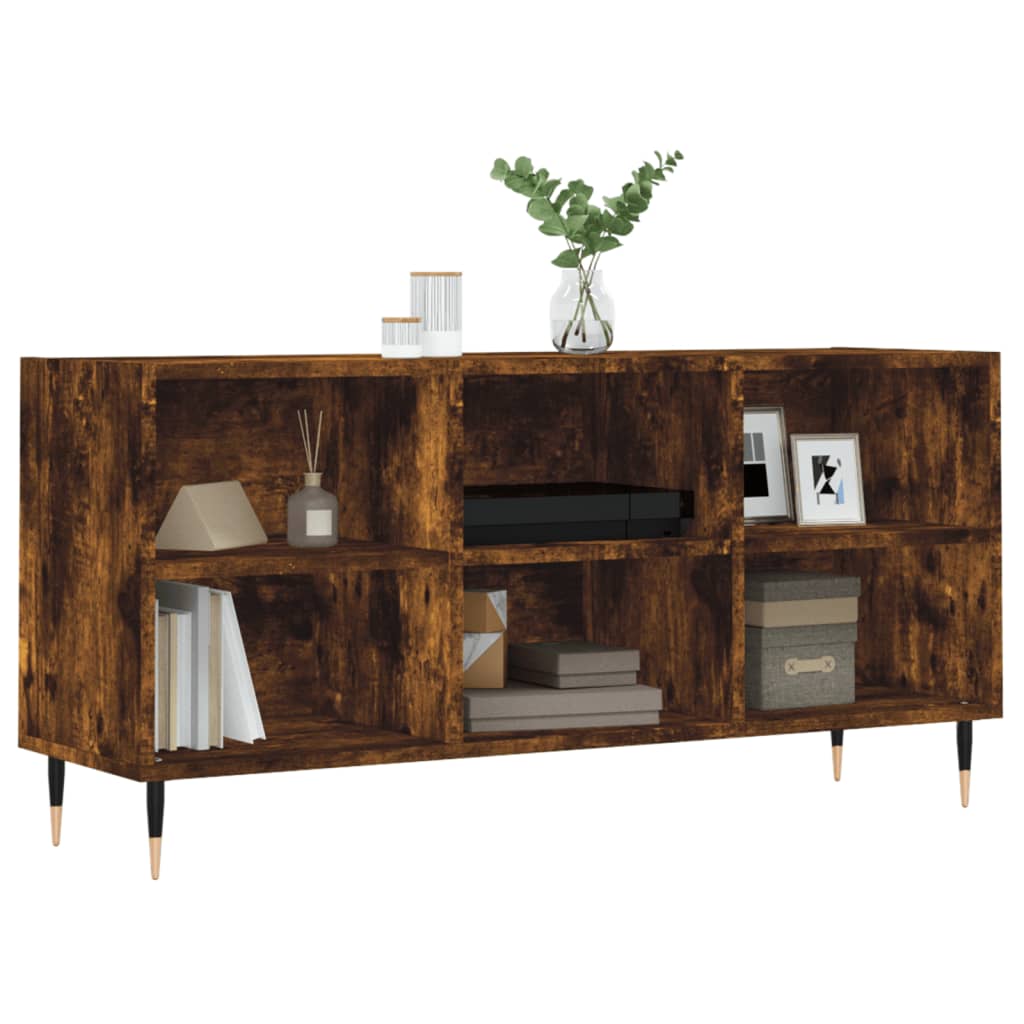 Tv-meubel 103,5x30x50 cm bewerkt hout gerookt eikenkleurig is nu te koop bij PeponiXL, paradijselijk wonen!