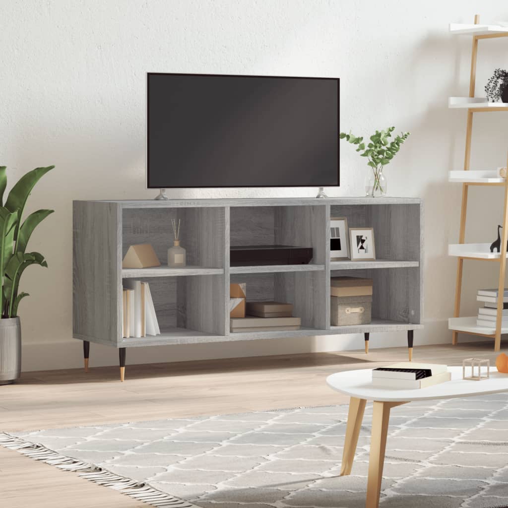 Tv-meubel 103,5x30x50 cm bewerkt hout grijs sonoma eikenkleurig is nu te koop bij PeponiXL, paradijselijk wonen!