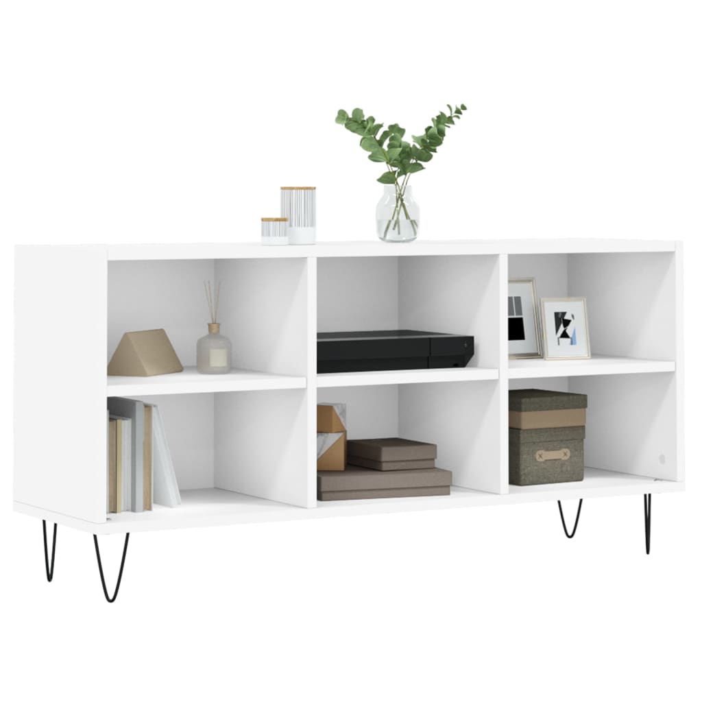 Tv-meubel 103,5x30x50 cm bewerkt hout wit is nu te koop bij PeponiXL, paradijselijk wonen!